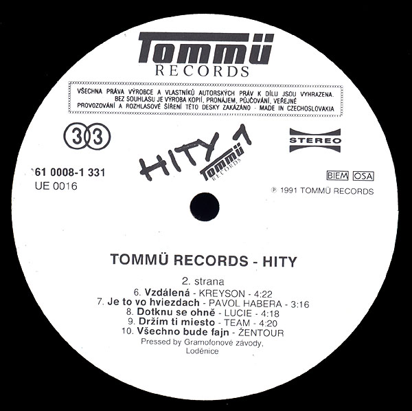 TOMM RECORDS - HITY 1